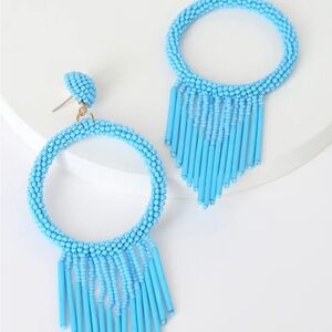 Lulu's Vibrant Blue Fringe Earrings